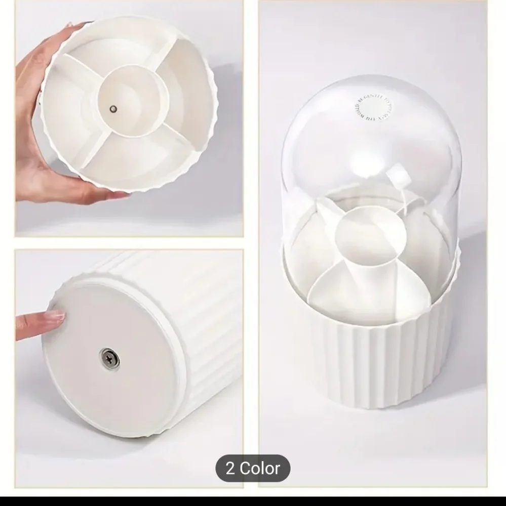 NIB Dustproof makeup tools rotating holder holds brushes and more